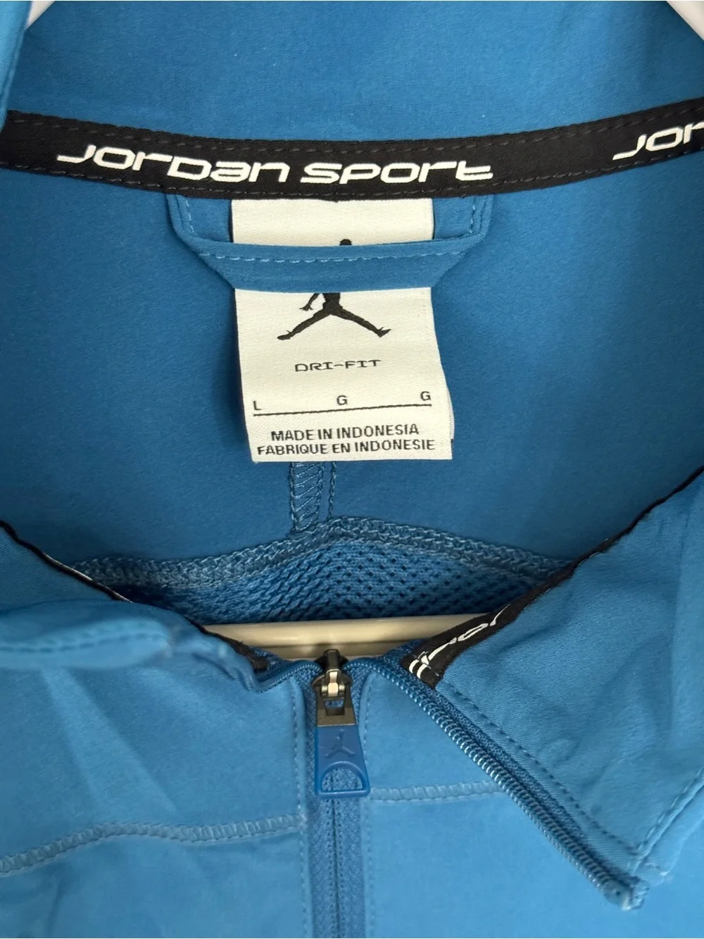 Jordan Sport Nike Dri Fit Blue Throwback Warm Up JAM Jacket Windbreaker Large